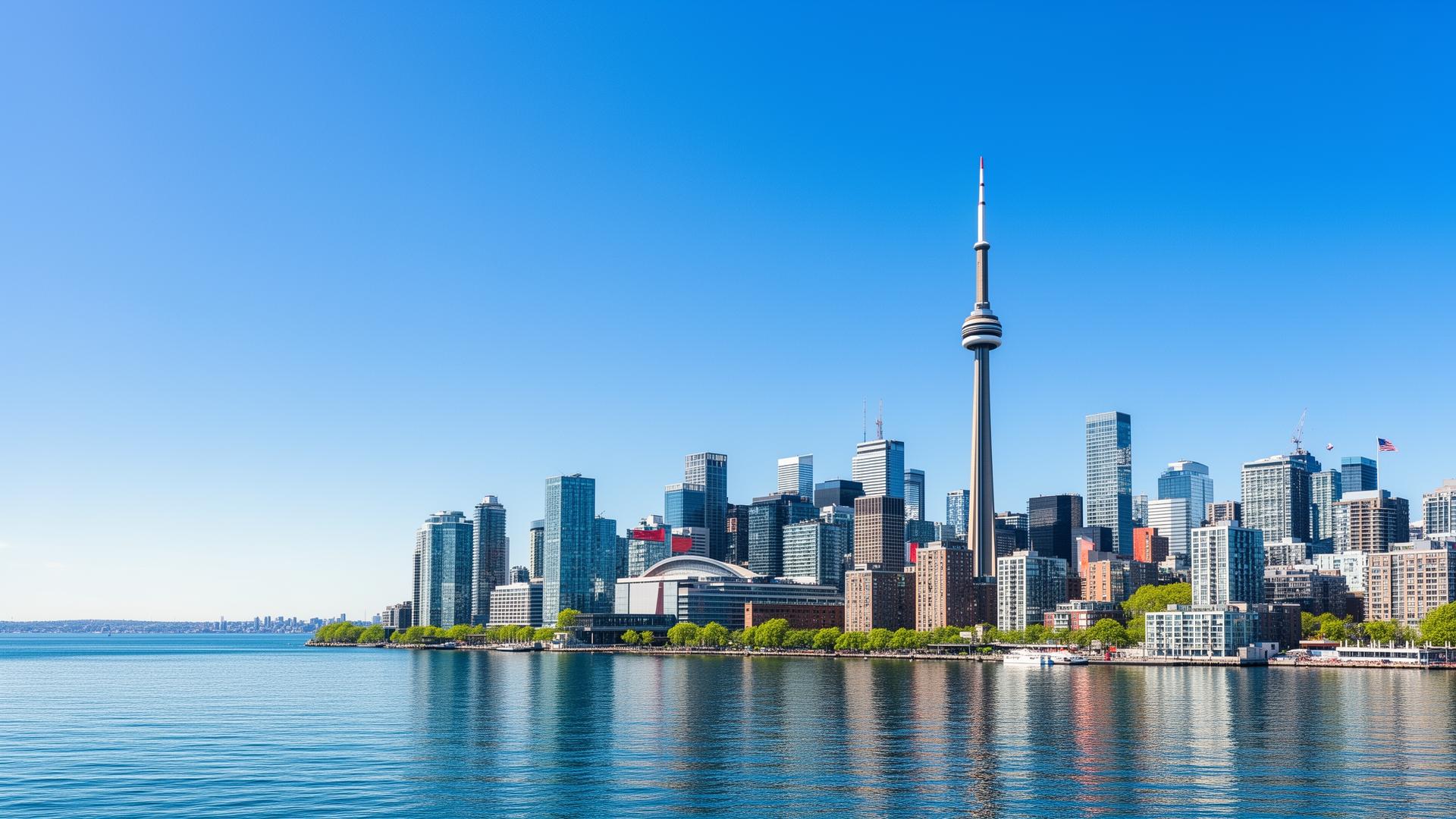 Toronto skyline on a bright sunny day